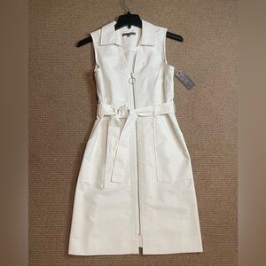 Sharagano white and silver sleeveless dress; size 10 🎉🎉Host pick 🎉🎉